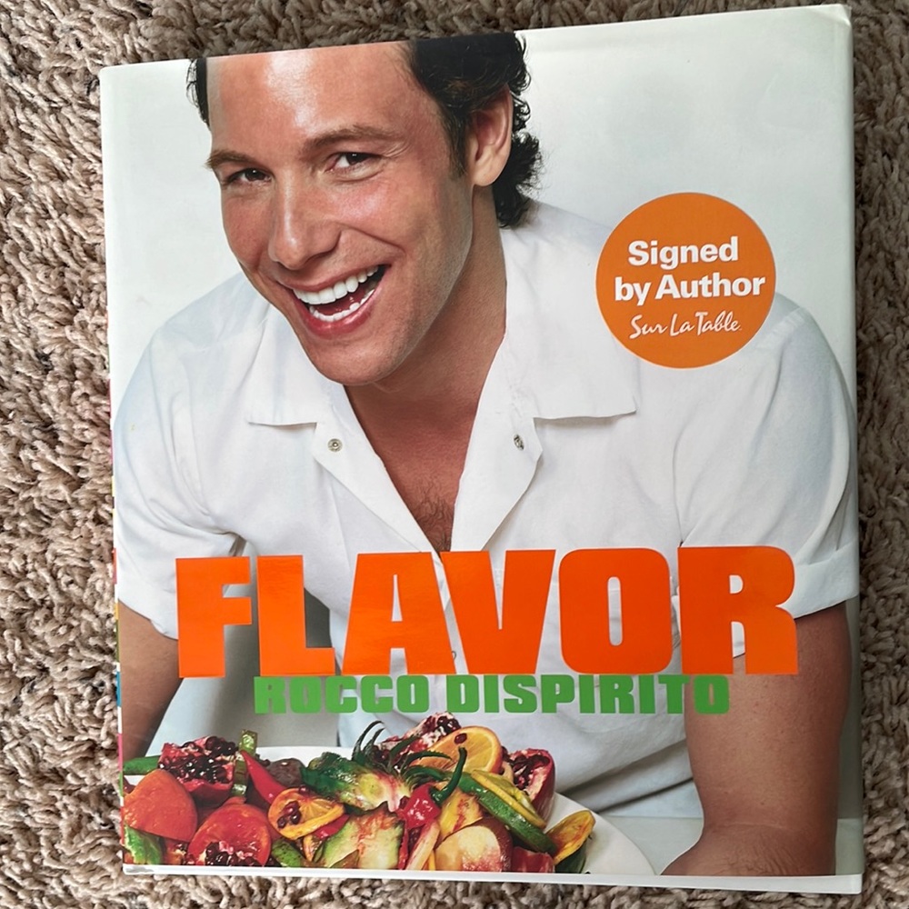 “Flavor” cookbook by Rocco Dispirito, copyright 2003, autographed, 350 pages